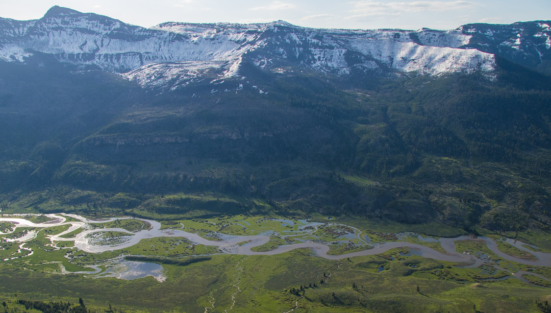 Arial photo of Slough Creek in May 2017