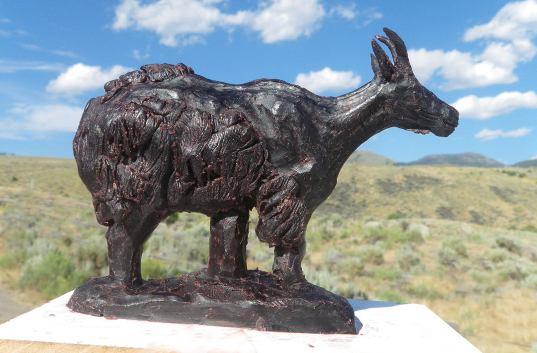 Mountain Goat in Glacier National Park Sculpture Sketch by George Bumann 