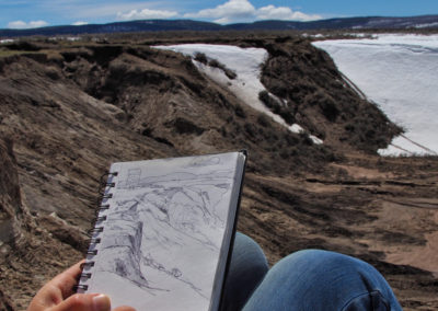 George Bumann Sketching the Contours in Hayden Valley