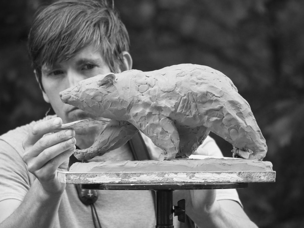 Sculpting a Black Bear George Bumann