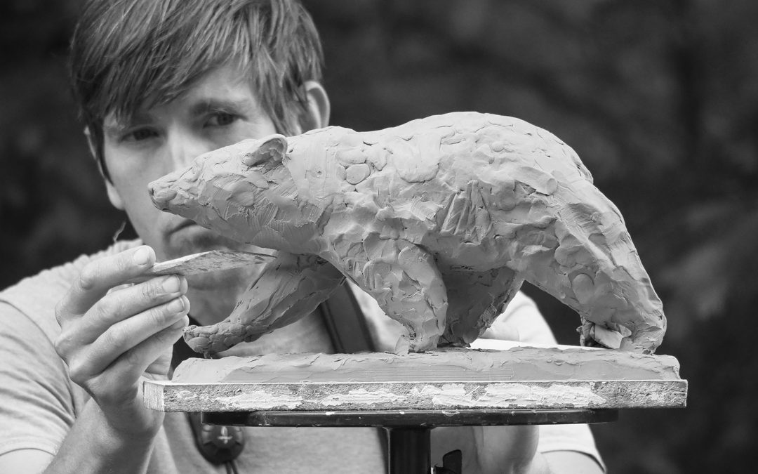 Sculpting a Black Bear George Bumann