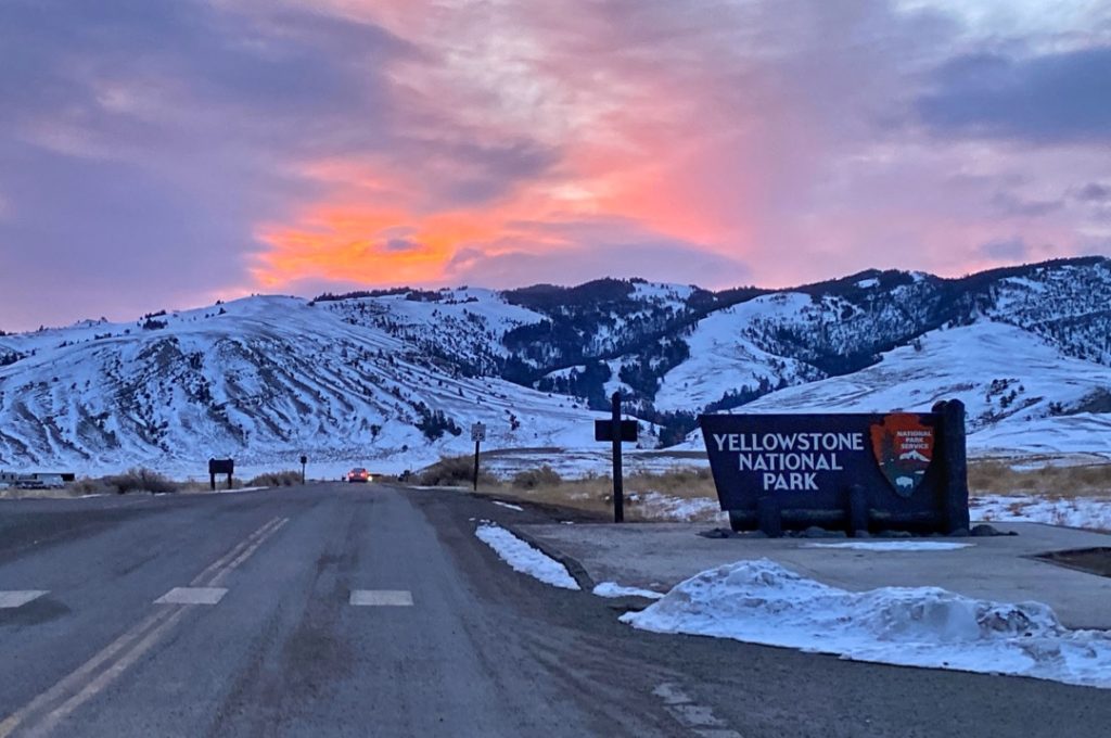Sunrise at Yellowstone's North Entrance