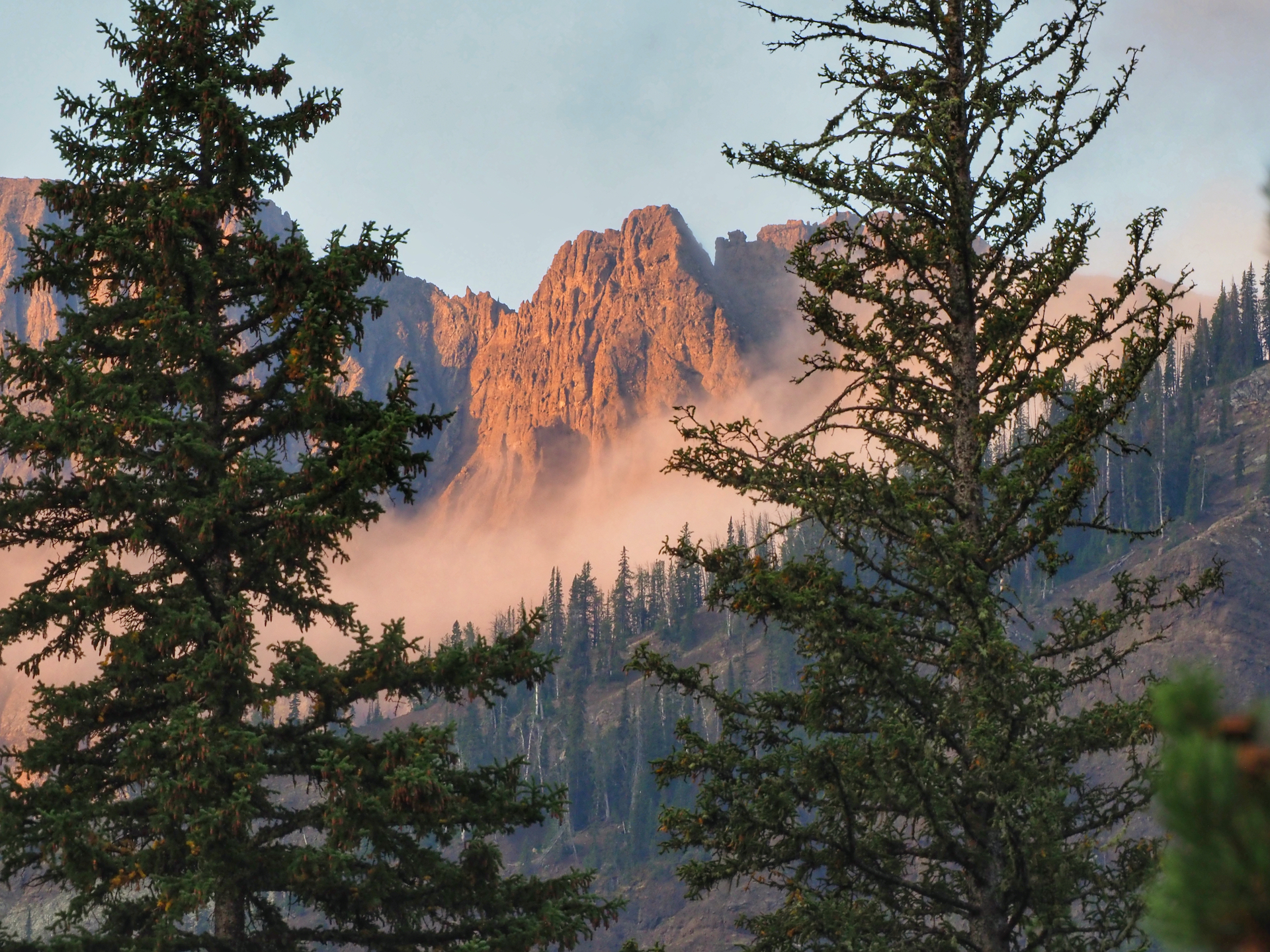 Sunrise over Ampitheater Peak in Silver Gate Montana