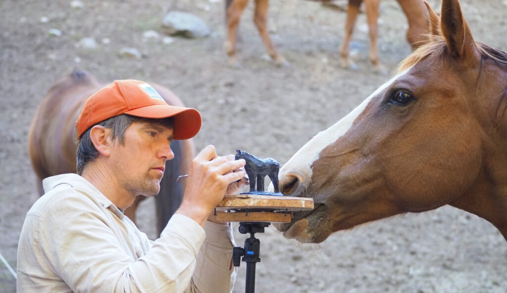 Sculpting Grizz the Horse from life George Bumann