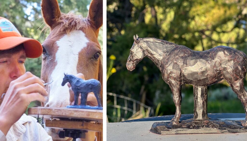 Sculpting Grizz the Horse George Bumann