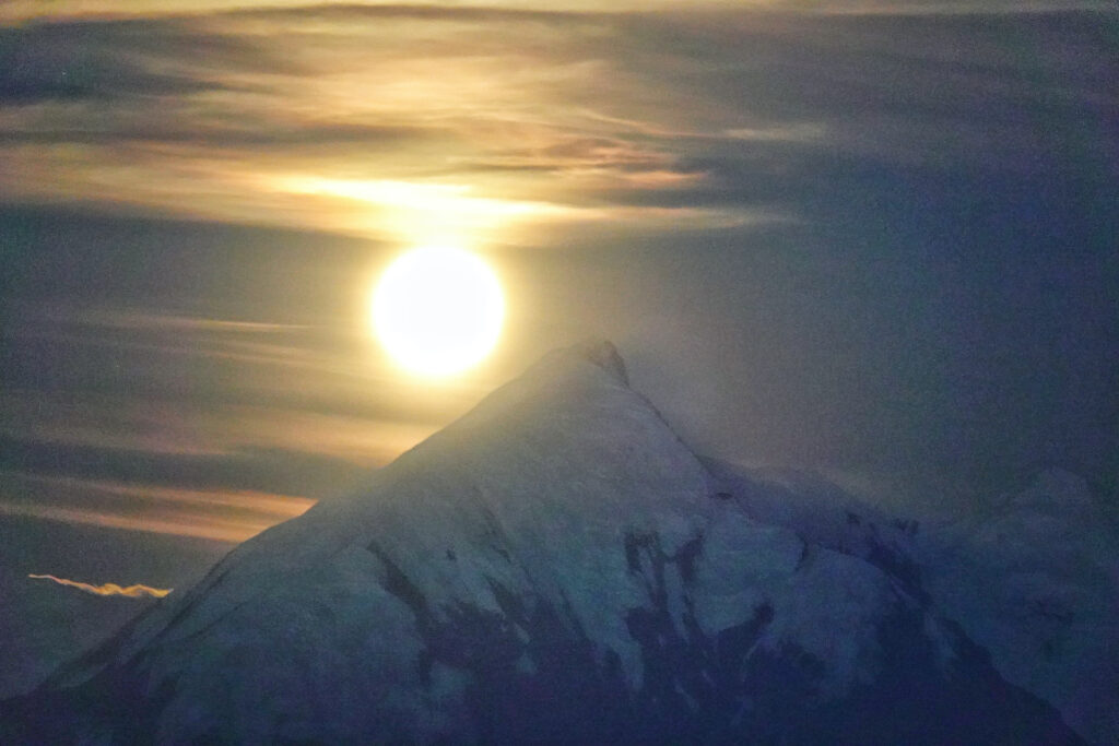 Moonrise over the Alaska Range Denali National Park
