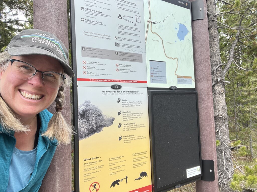 at the Riddle Lake Trailhead Yellowstone Fall Basecamp