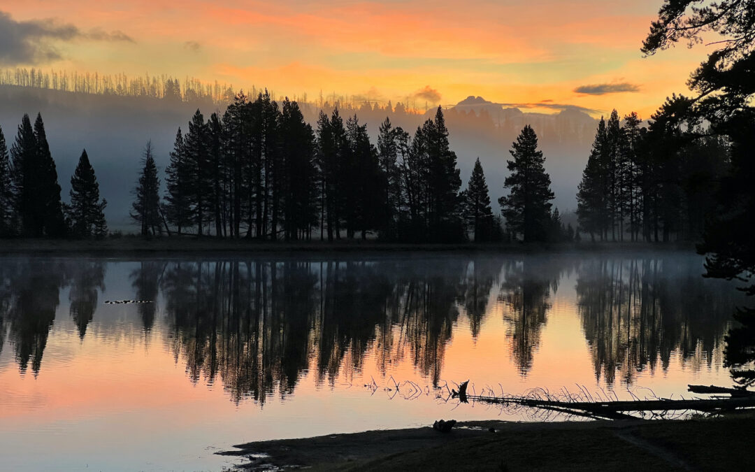 Sunrise along the Yellowstone River Yellowstone Fall Basecamp